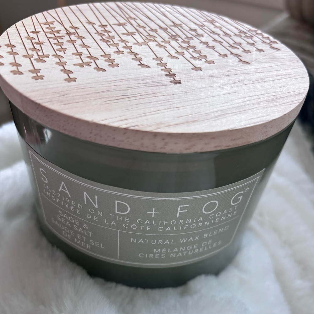 SAND + FOG Sage & Sea Salt Candle with Wooden Lid